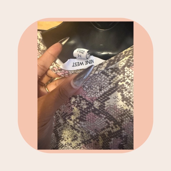 Nine West Women's Mesh Ruching Dress Sizes: MEDIUM Multi Color: Pink,Brown,Beige - Picture 4 of 4